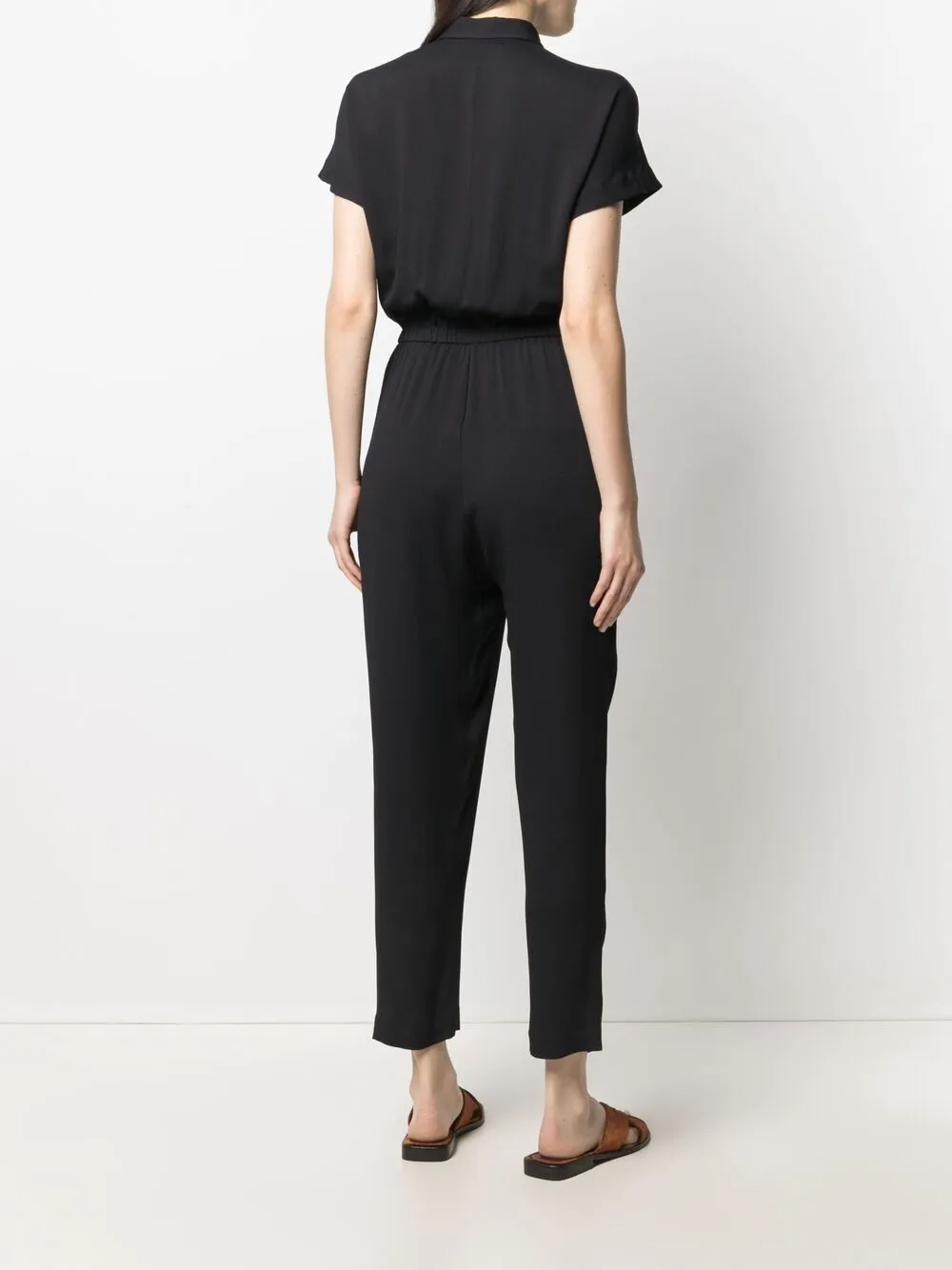 Fabiana Filippi Elasticated Short-sleeve Jumpsuit In Black