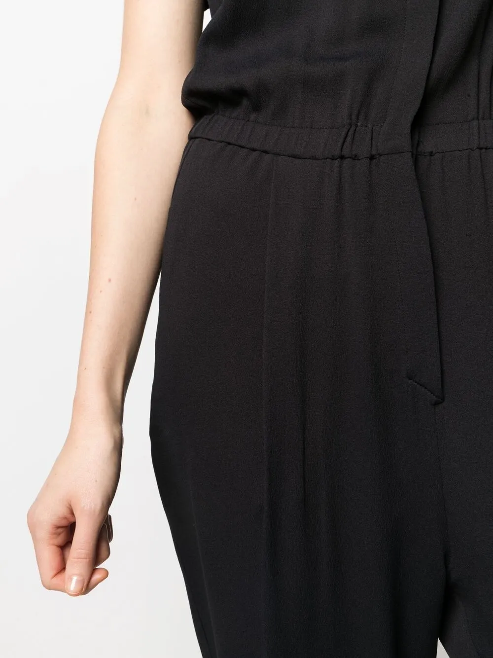 Fabiana Filippi Elasticated Short-sleeve Jumpsuit In Black