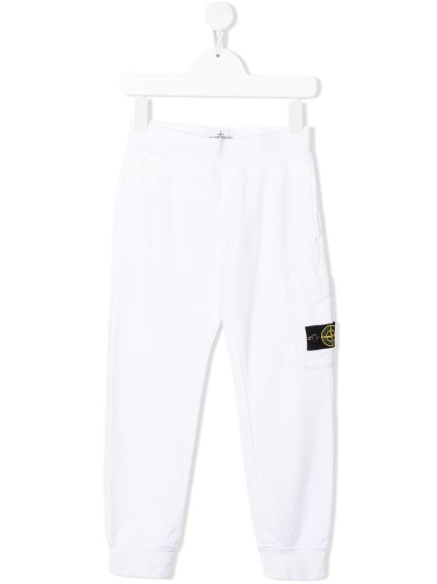 stone island logo patch track pants