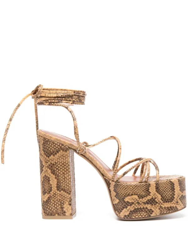 platform snakeskin sandals