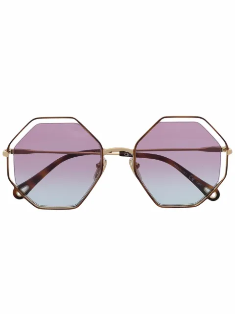 chloé eyewear 六角形镜框太阳眼镜
