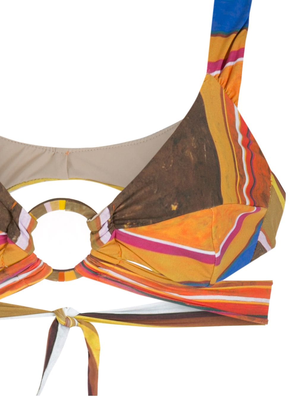 Shop Amir Slama Striped Print Eco Bikini Set In Multicolour