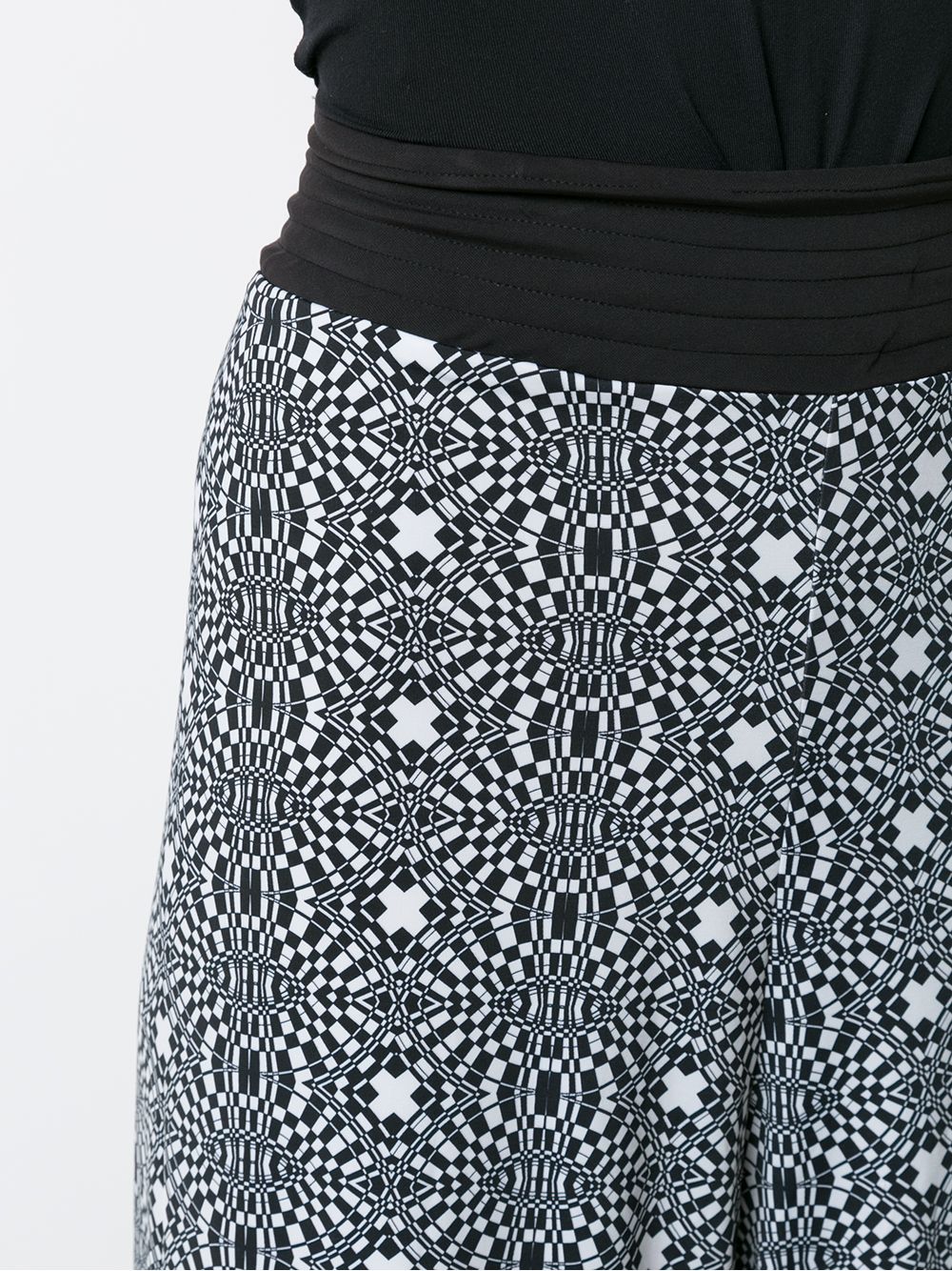 Shop Amir Slama Printed Wide-leg Trousers In Black