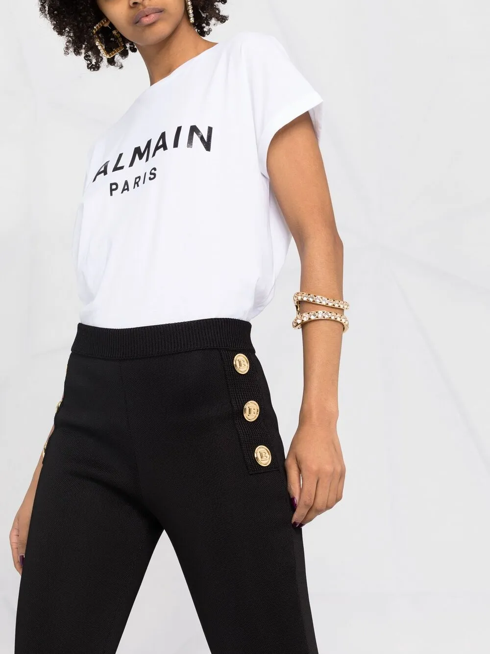 фото Balmain расклешенные трикотажные брюки