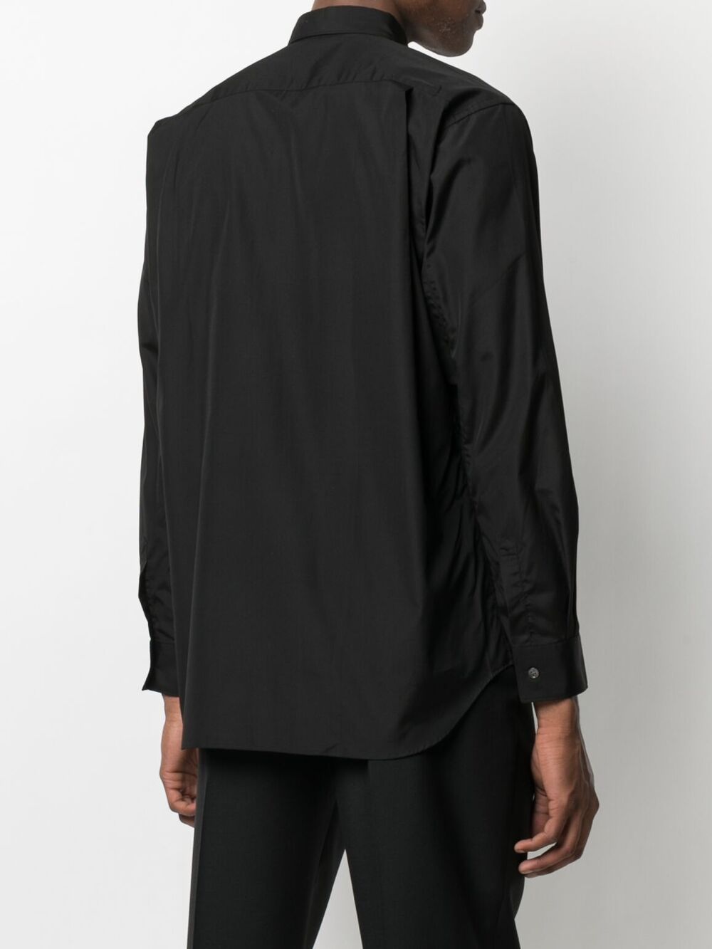 Shop Comme Des Garçons Shirt Pointed Collar Cotton Shirt In Black