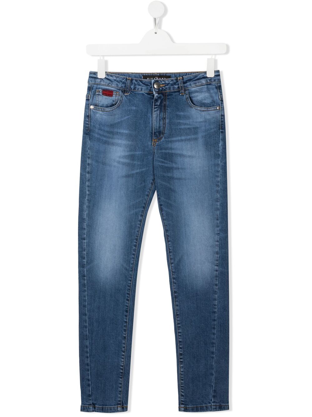 John Richmond Junior Teen Straight-leg Cotton Jeans In Blue
