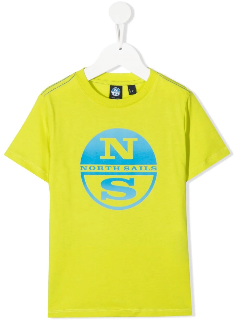 North Sails Kids' Logo Print Cotton T-shirt In Yellow