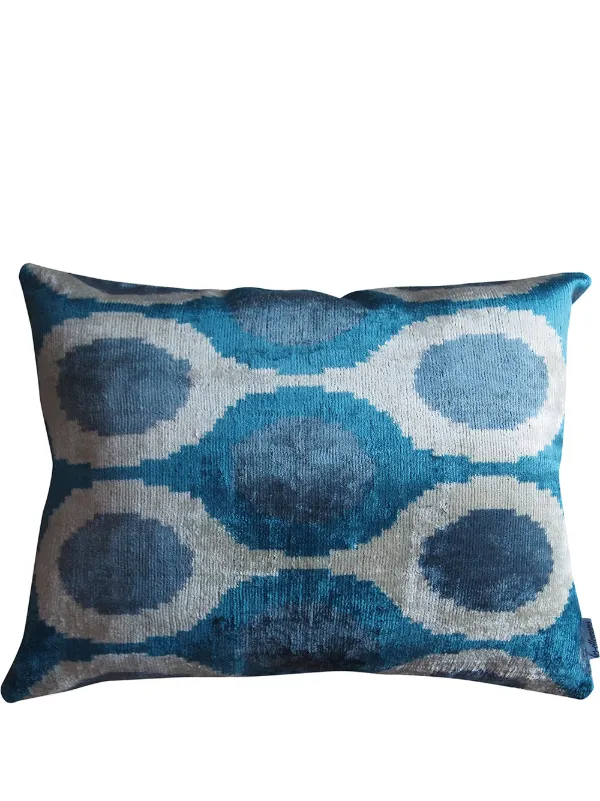 Les Ottomans シルクベルベットクッション Les-Ottomans ジャカード シルククッション | ブルー | FARFETCH JP