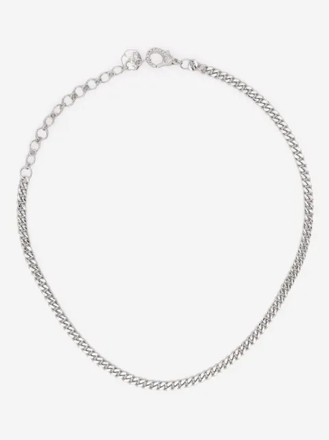 SHAY 18kt white gold diamond curb chain choker