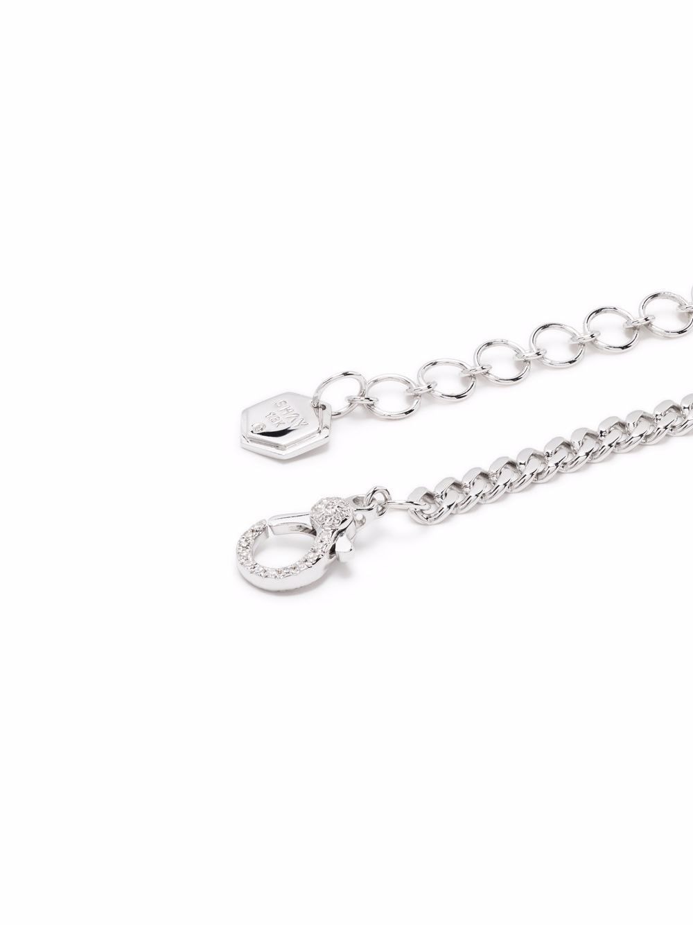 Shop Shay 18kt White Gold Diamond Curb Chain Choker In Silber