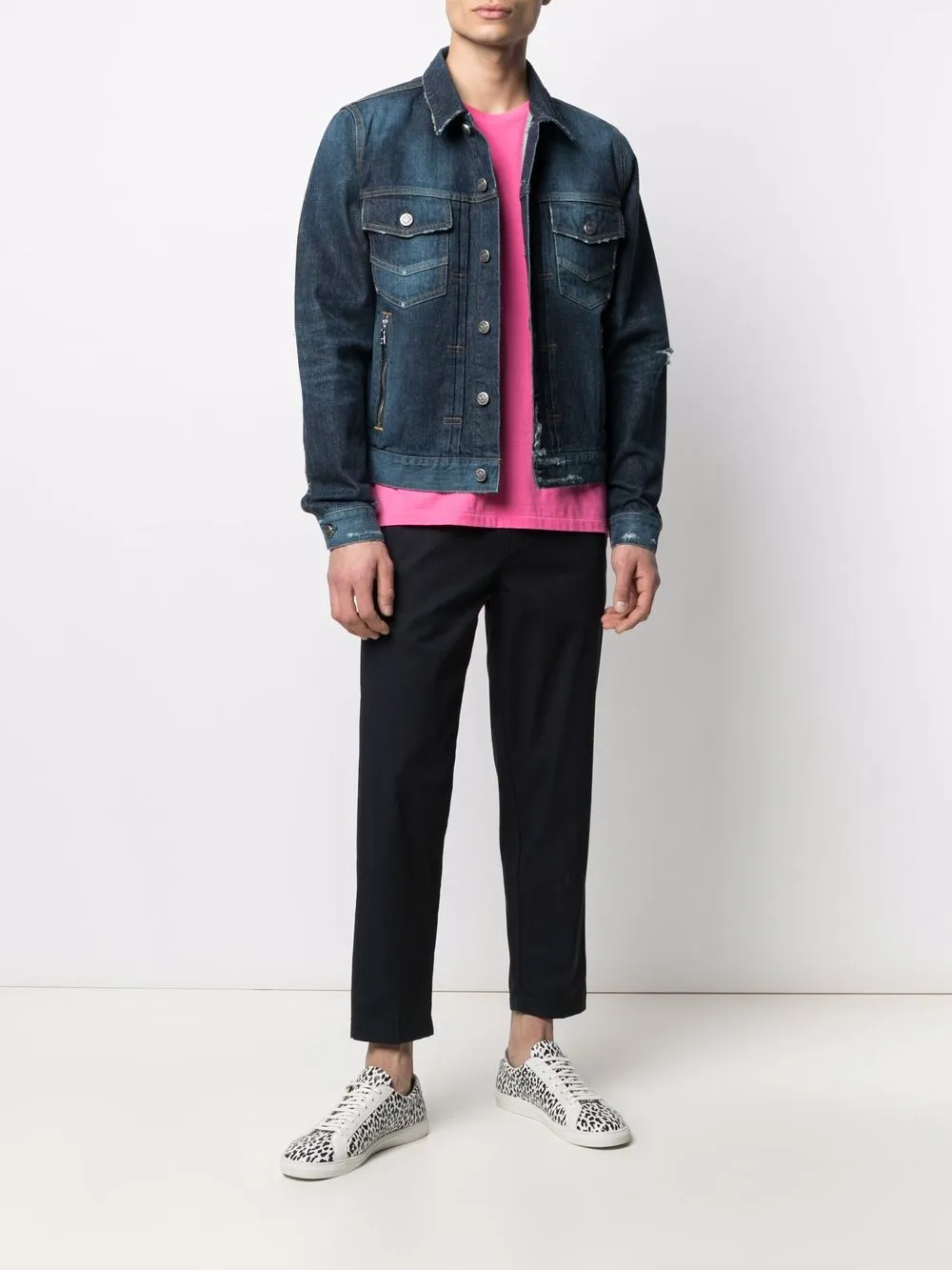 Balmain distressed-effect denim jacket | Denim Jackets | Image 2