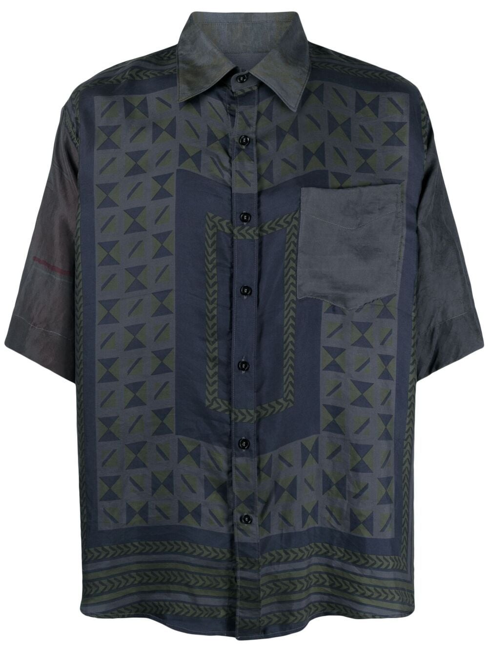 Marine Serre Geometric-print Shirt In Black