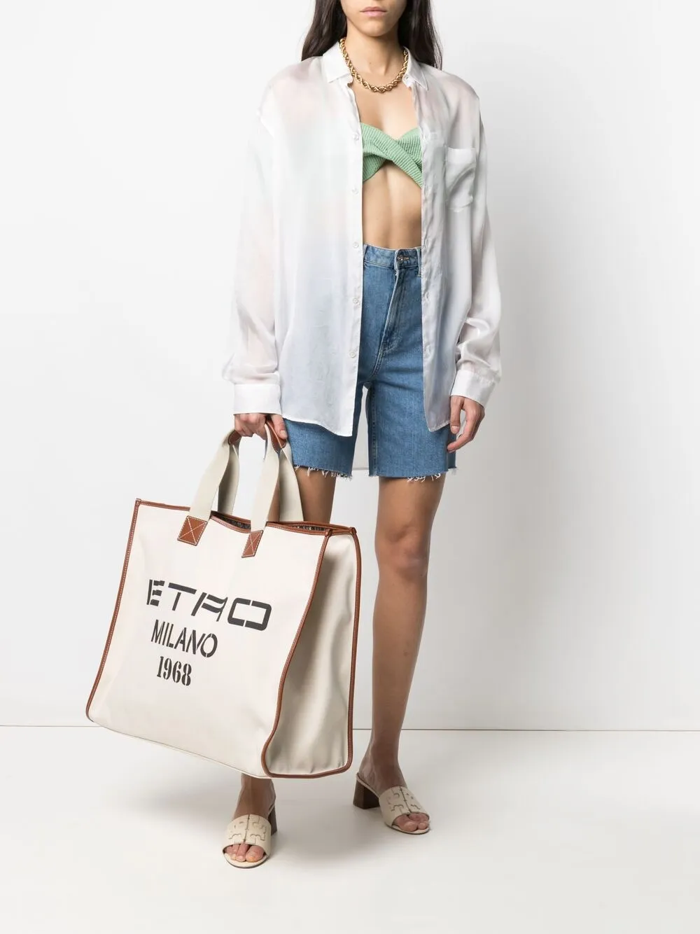 фото Etro сумка-тоут с логотипом