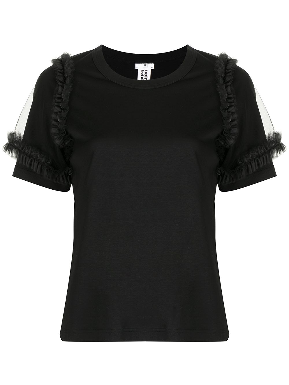 Noir Kei Ninomiya tulle-sleeves Cotton T-shirt - Farfetch