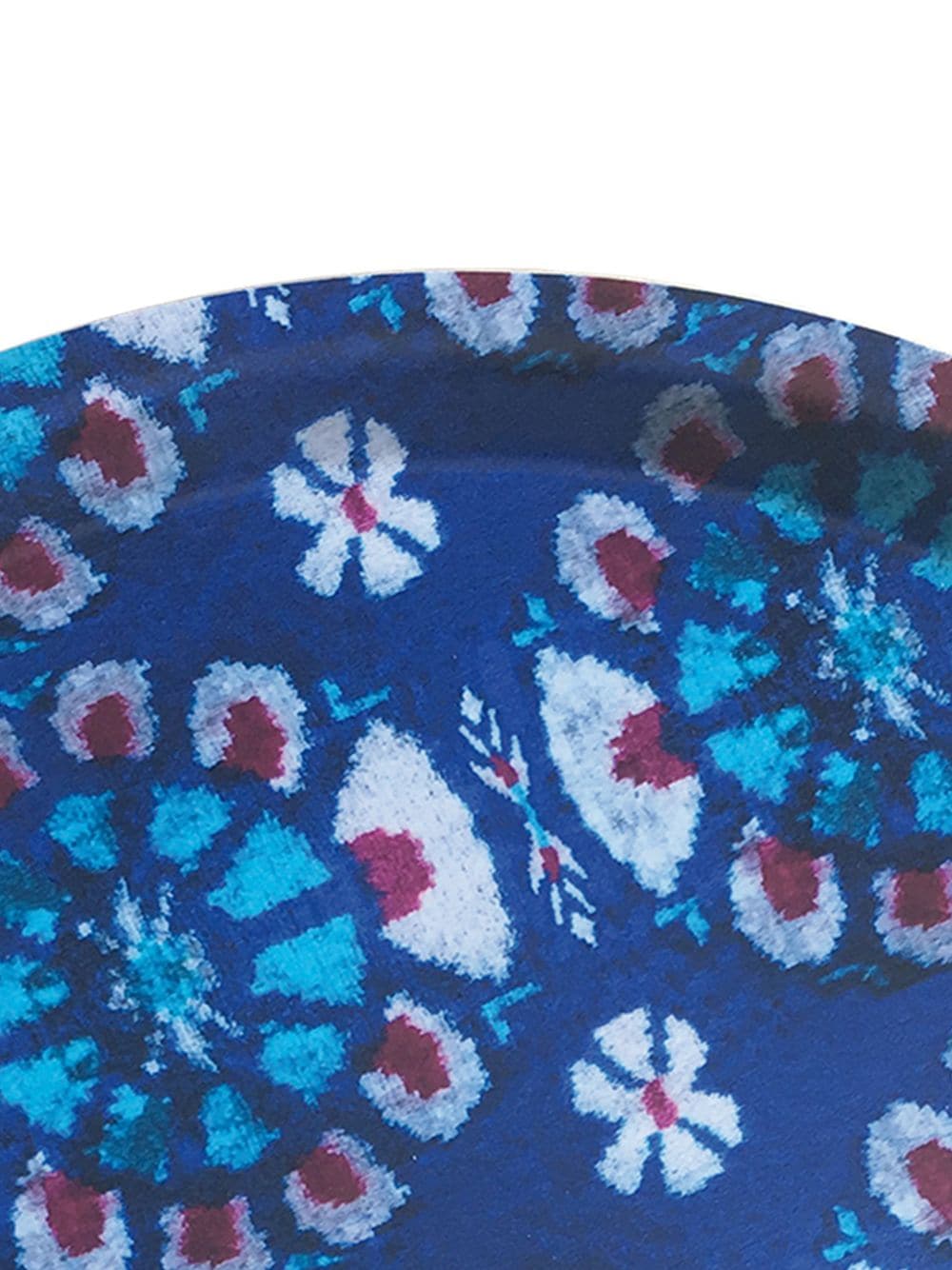 Shop Les-ottomans Ikat Wooden Tray In Blue