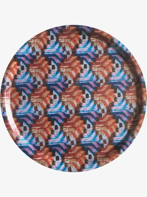 Les-Ottomans Ikat' wooden tray
