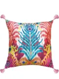 Les-Ottomans feather-print silk-blend cushion - Pink