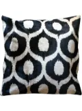 Les-Ottomans jacquard silk velvet-blend cushion - Black