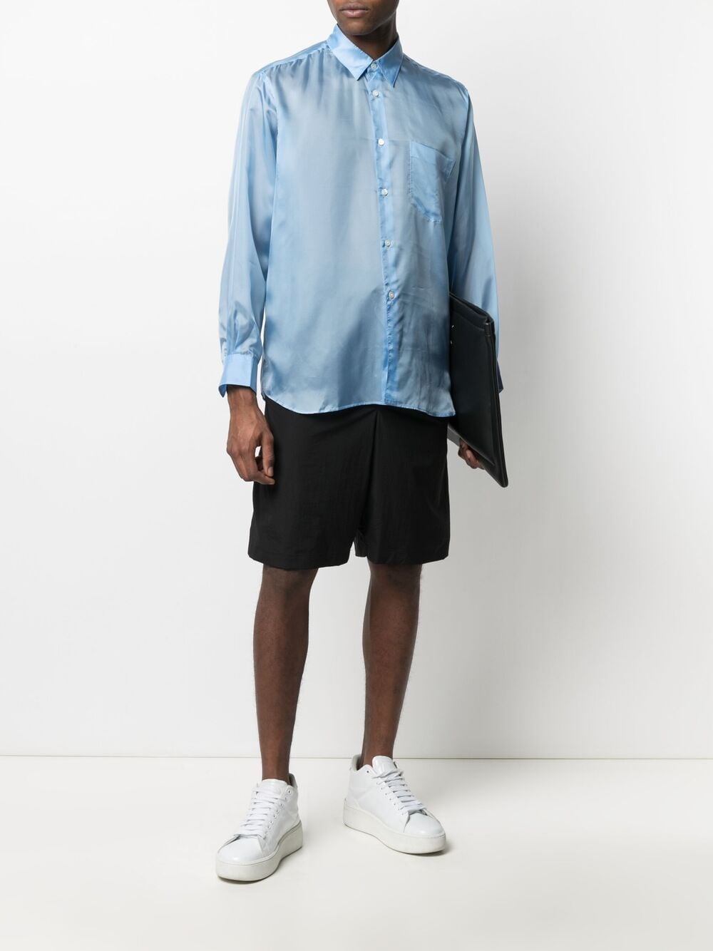 Comme Des Garçons Shirt Overhemd met puntkraag - Blauw