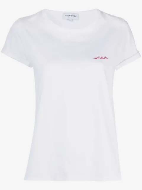 Maison Labiche Armour-slogan embroidered T-shirt