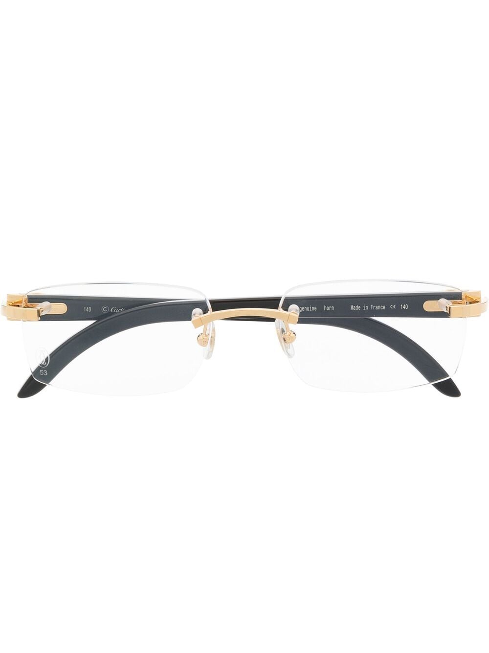 CARTIER RECTANGLE-FRAME CLEAR GLASSES