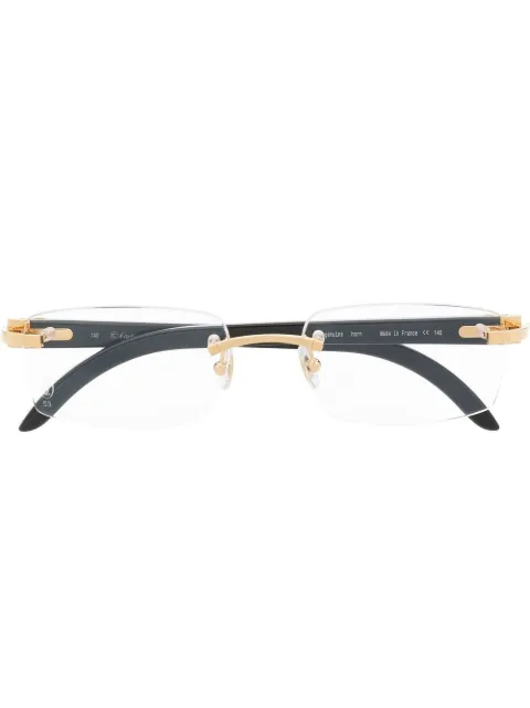 Cartier Eyewear rectangle-frame clear glasses