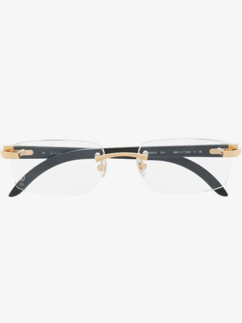 Cartier Eyewear rectangle-frame clear glasses