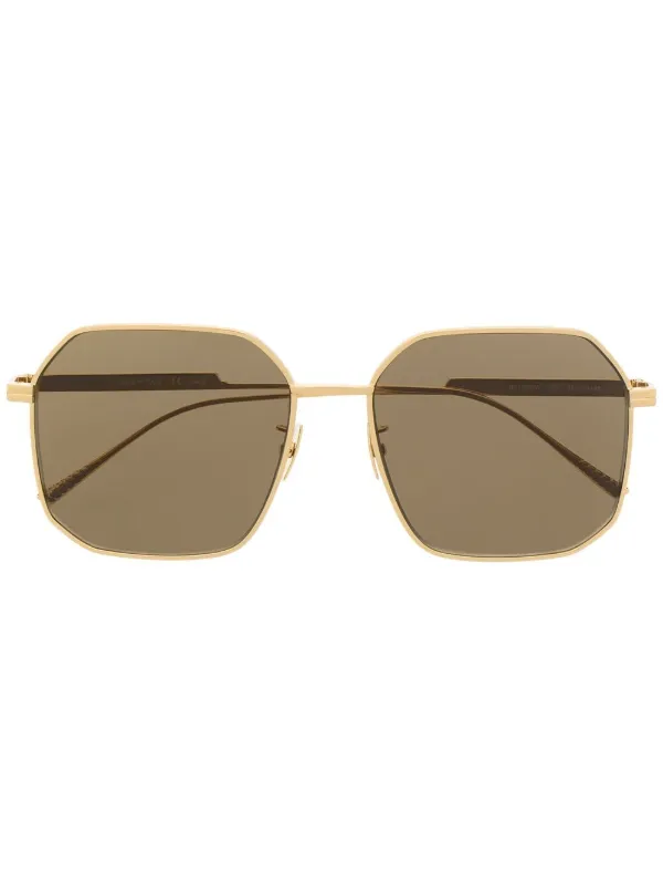 Bottega Veneta Eyewear Square Frame Titned Sunglasses Farfetch