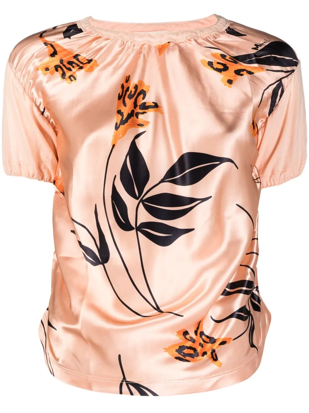 MARNI FLORAL-PRINT DRAPED BLOUSE