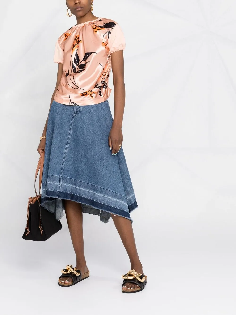 Image 2 of Marni floral-print draped blouse
