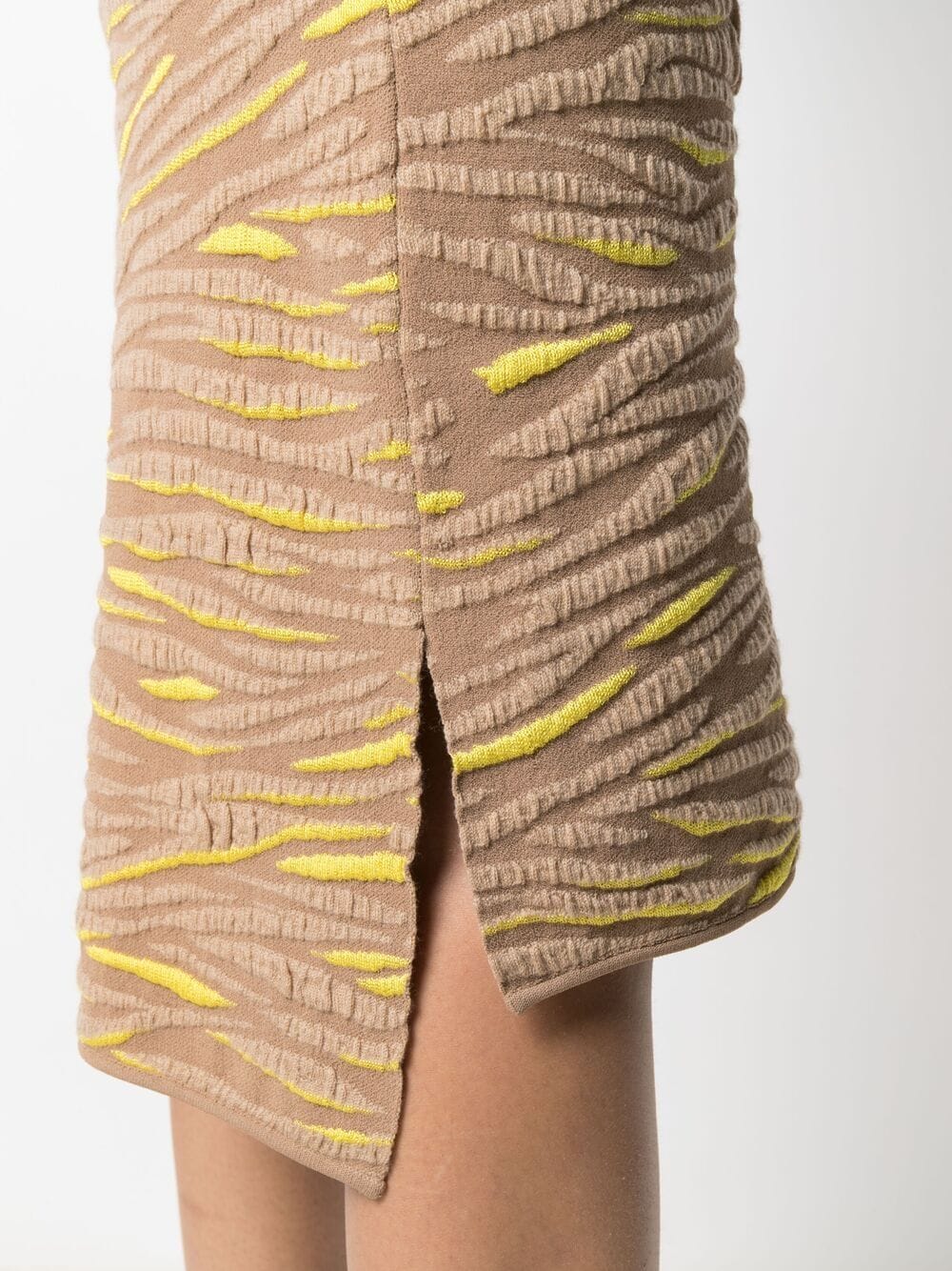Shop Stella Mccartney Animal Pattern Knitted Skirt In Brown