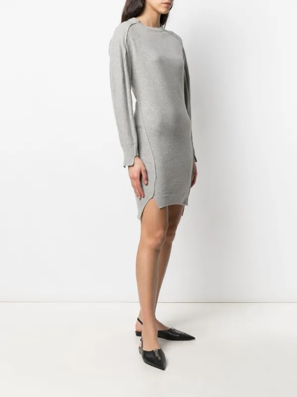 【関税込み】stella mccartney Knitted dress Stella McCartney seam-detail Knitted Dress | Grey | FARFETCH