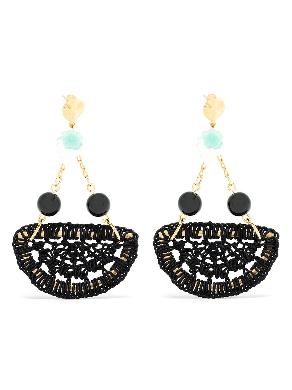 Amir Slama Crochet Earrings In Black