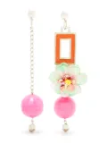 Amir Slama Flor asymmetric drop earrings - Pink