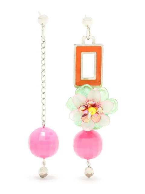Amir Slama Flor asymmetric drop earrings
