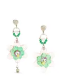 Amir Slama floral asymmetric drop earrings - Pink