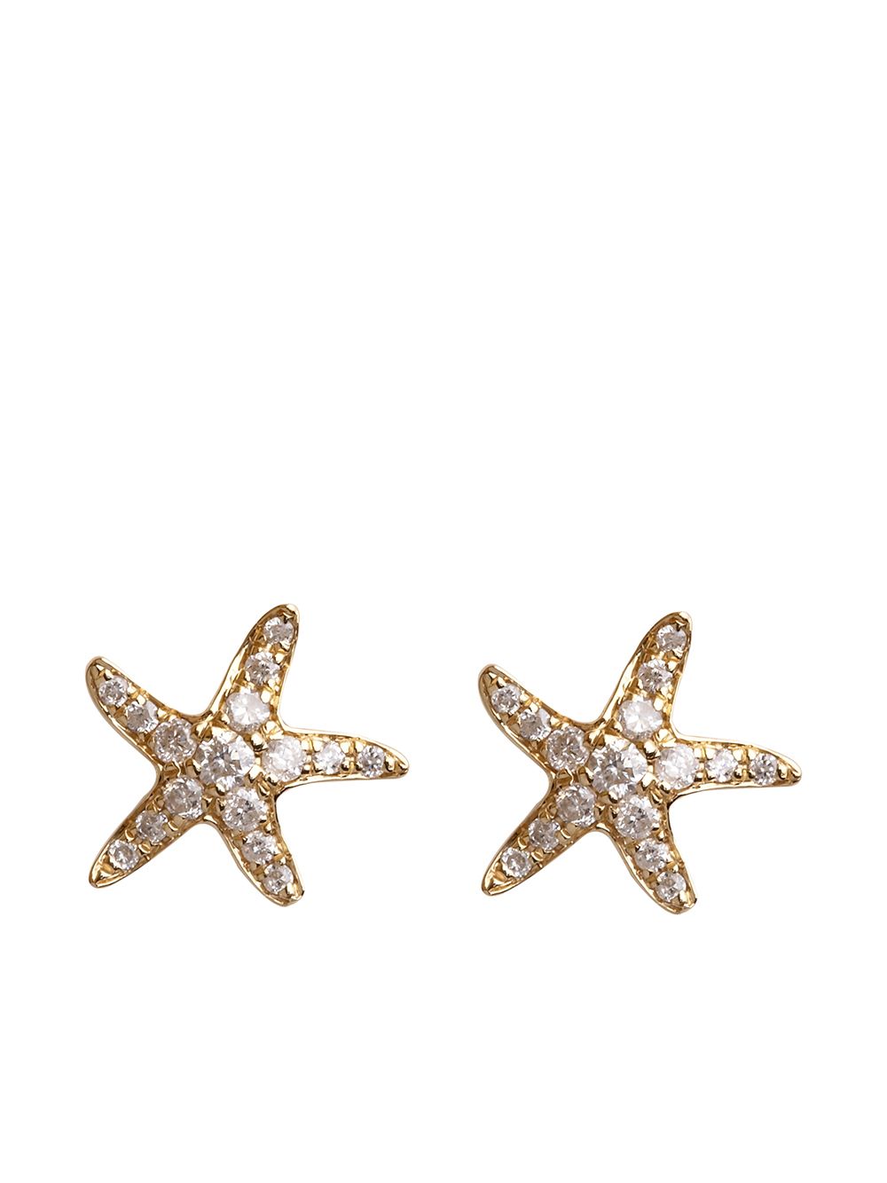 фото Annoushka серьги-гвоздики starfish из желтого золота с бриллиантами