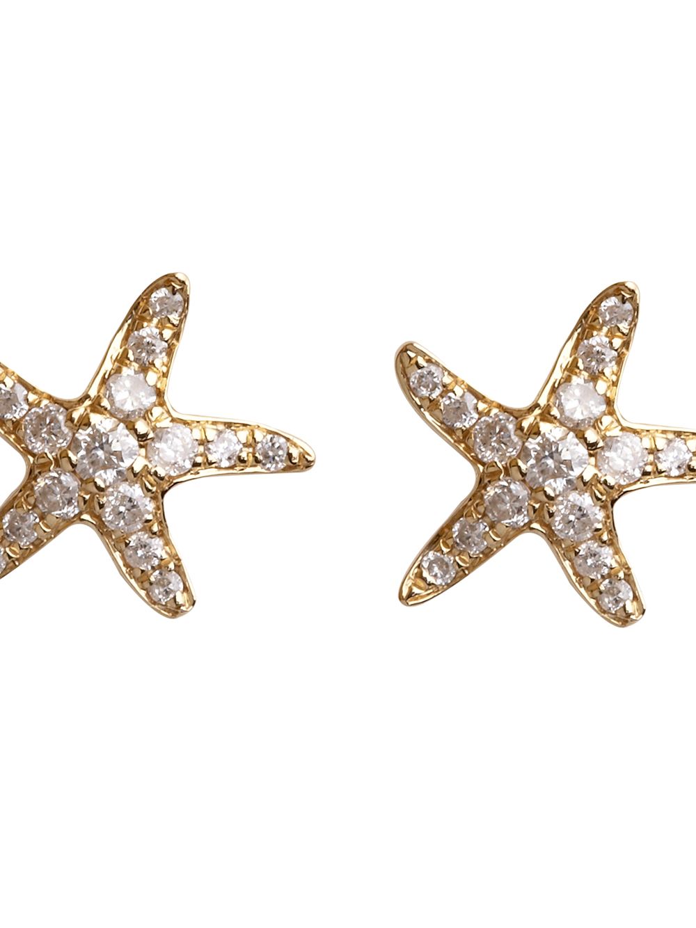 фото Annoushka серьги-гвоздики starfish из желтого золота с бриллиантами