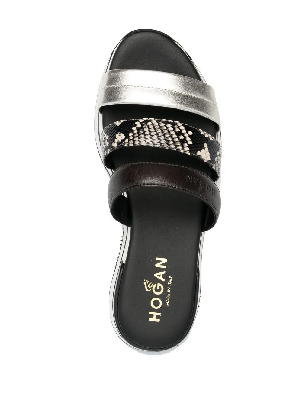 фото Hogan шлепанцы h222 с эффектом металлик