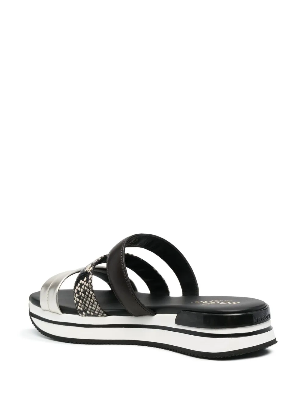 фото Hogan шлепанцы h222 с эффектом металлик