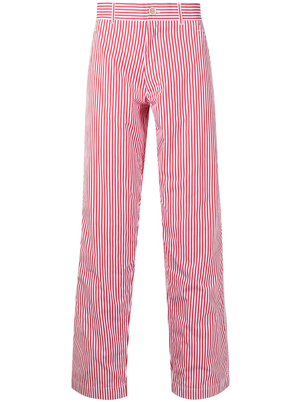 Comme Des Garçons Shirt Stripe-print Dyed Trousers In Red