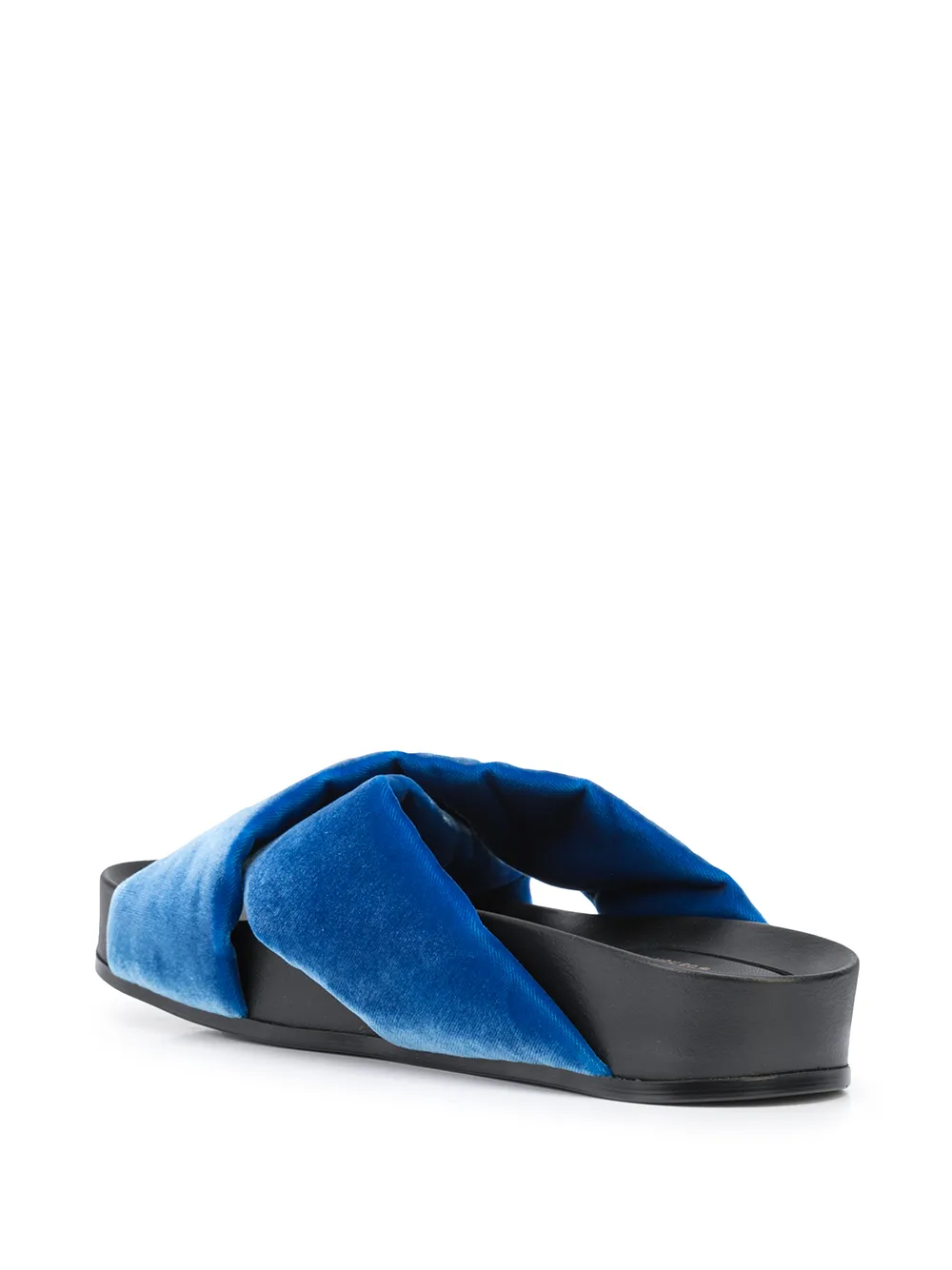 Madison.maison Criss-cross Strap Velvet Sandals In Black