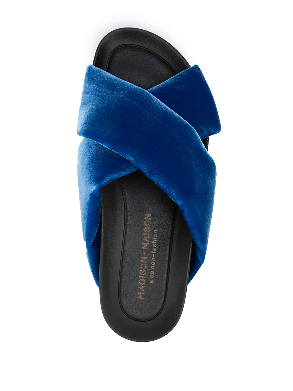 Madison.maison Criss-cross Strap Velvet Sandals In Black