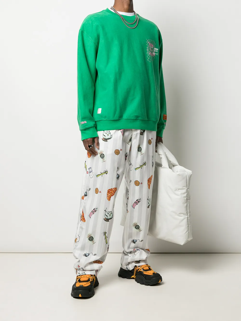 фото Vetements пижамные брюки с принтом