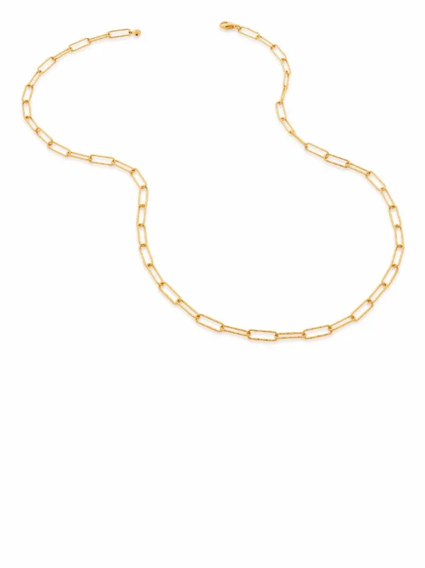 Monica Vinader Alta Textured Chain Necklace Gold