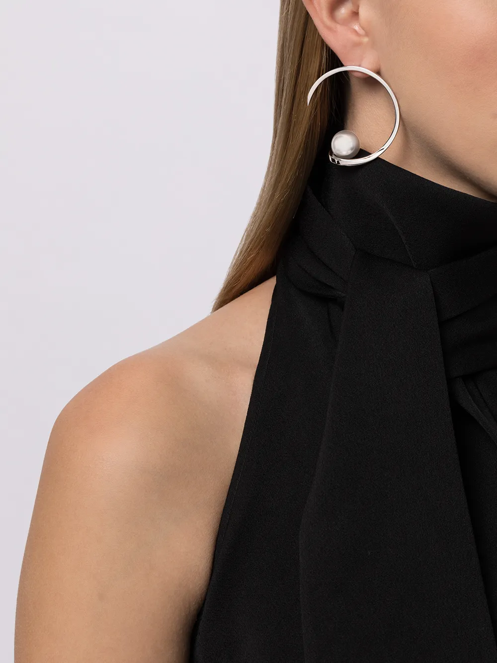 Tasaki 18kt White Gold Atelier Aurora South Sea Pearl Earrings In Silver