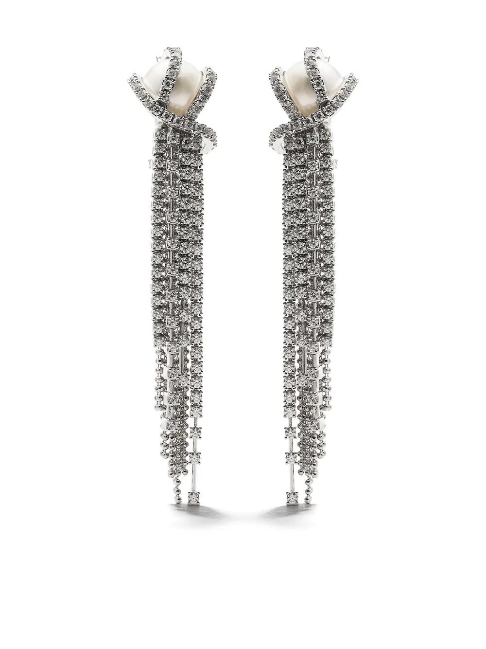 

TASAKI aretes Atelier Waterfall TASAKI en oro blanco de 18kt con diamante y perla del Mar del Sur - Plateado