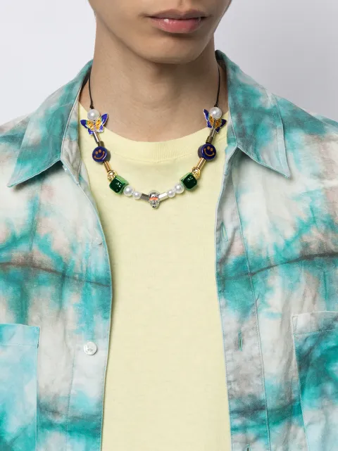 *EVAE+ multicolour Smiley face beaded necklace for men | 03 at Farfetch.com