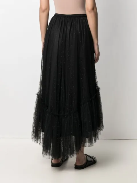 polka dot layered tulle skirt for women 