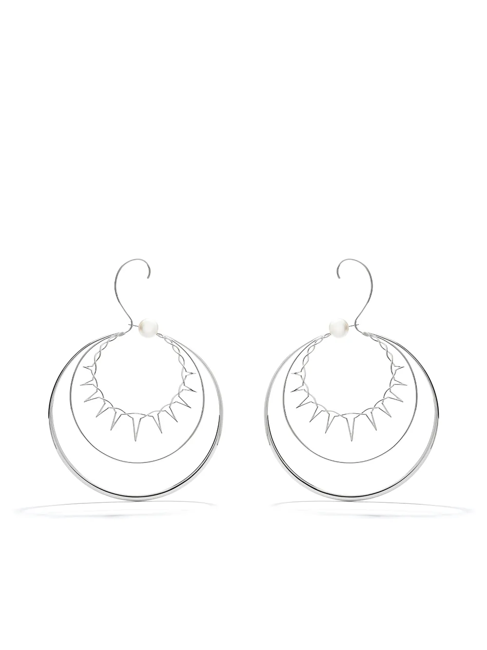 TASAKI aretes Atelier Nacreous TASAKI en oro blanco de 18kt con perlas del mar del Sur - Plateado